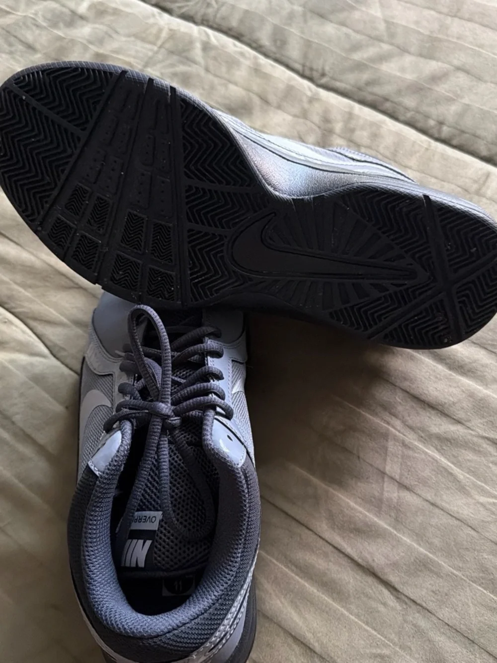 Nike Men’s Dark Gray and White Training Sneakers